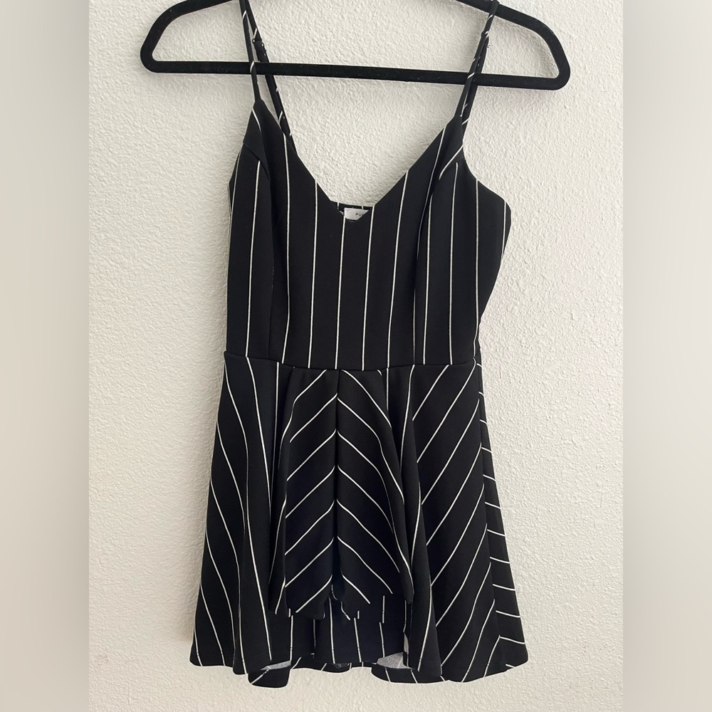 Purple Snow Black Striped Romper - Medium